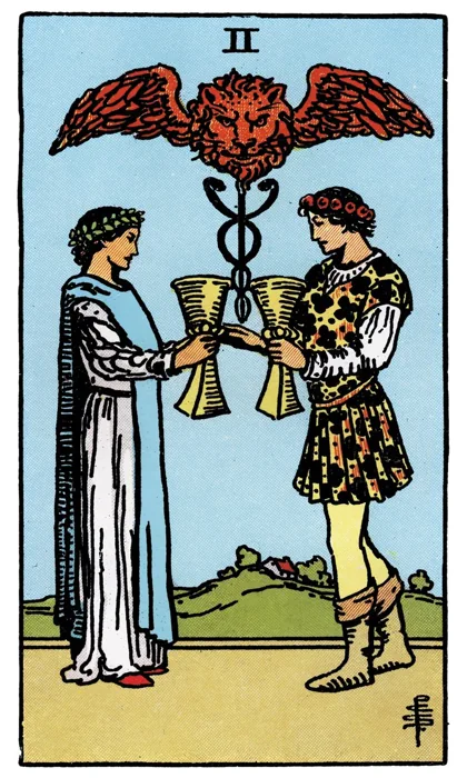 Two of Cups tarot artwork