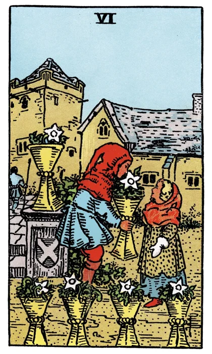Six of Cups tarot artwork