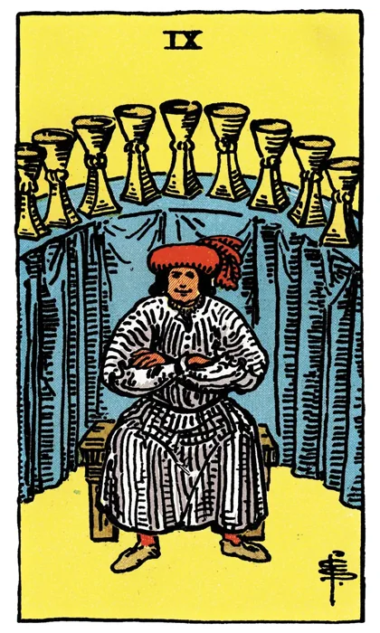 Nine of Cups tarot artwork