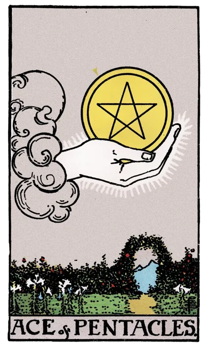 Ace of Pentacles tarot artwork