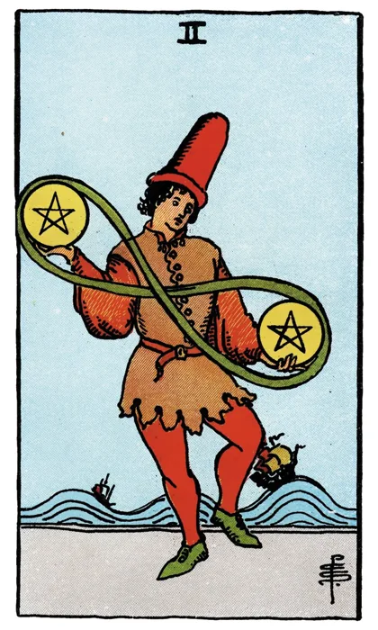 Two of Pentacles tarot artwork