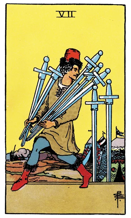 Seven of Swords tarot artwork