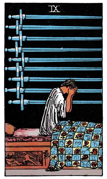 Nine of Swords tarot artwork