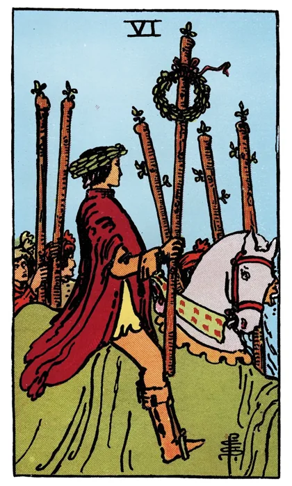 Six of Wands tarot artwork